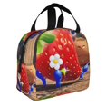 thumbnail image 2 of Lsque Pikmin Print Insulated Lunch Bag with Thick Aluminum Foil Lunch Tote Bag with Front Pocket for Men and Women, Ideal for Work, School, Picnics, and Travel, 2 of 8