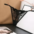 thumbnail image 4 of Women's Lace Thongs, T Back Low Waist Panties Seamless V-Shape Design Lace Thongs for Women, 4 of 8