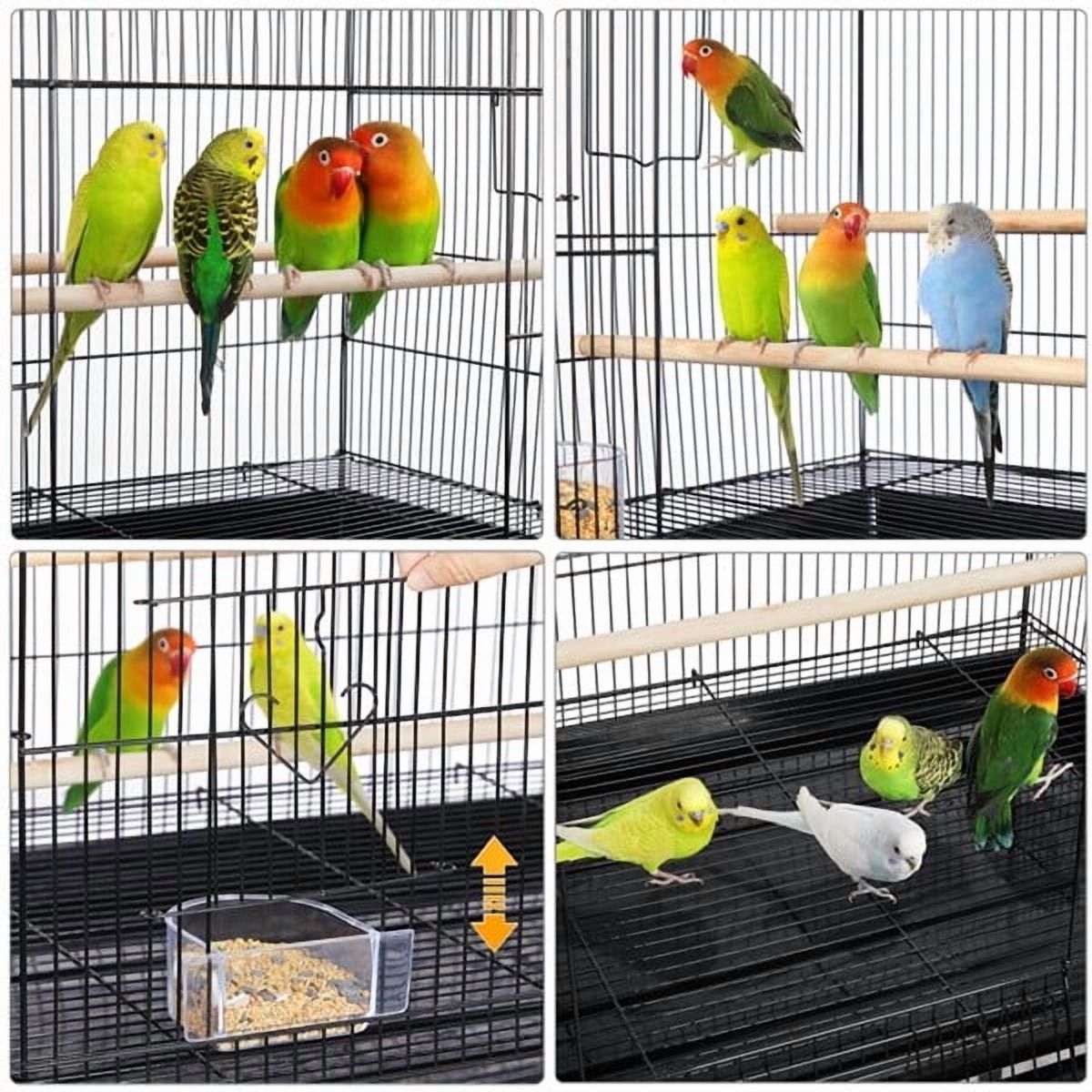 ZYPPP Flight Bird Cage for Parakeet Budgie Finch Lovebird w/ Detachable Stand&Wheels