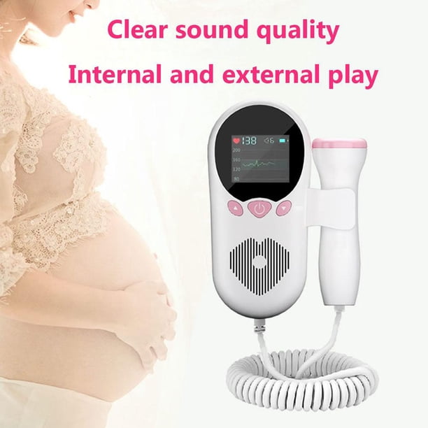 Monitor De Pulso Cardiaco Bebé frecuencia cardíaca mujeres embarazadas detectores de latidos cardíacos fetales (curva de pantalla)