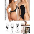 thumbnail image 6 of Sveltors Black Thong Shapewear Bodysuit for Women Tummy Control Plus Size Plunge Backless Body Shaper Fajas, 6 of 6