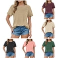 thumbnail image 5 of Gerichy Womens Summer Tops, Blouses for Women Short Sleeve Lace Tops Dressy Casual Tees, Sizes S-2XL Womens Summer Short Sleeve Shirts Trendy T Shirts Dressy Casual Blouses Crew Neck Tunic, 5 of 6