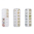 thumbnail image 1 of 3 Cajas de Decoración de Uñas y 5 botes de Brillos Redondos para Uñas con reverso plano Irfora Decoración de uñas, 1 of 5