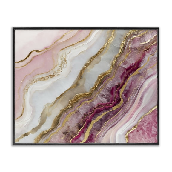 Stupell Industries Frozen Petal Stone Black Framed Giclee Art, design by Svetlana Aleynikova