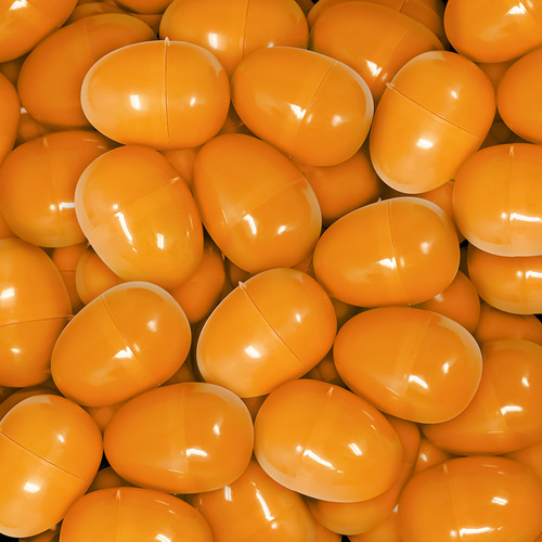 EMPTY PLASTIC EASTER EGGS 2?" ORANGE (1000 CT)