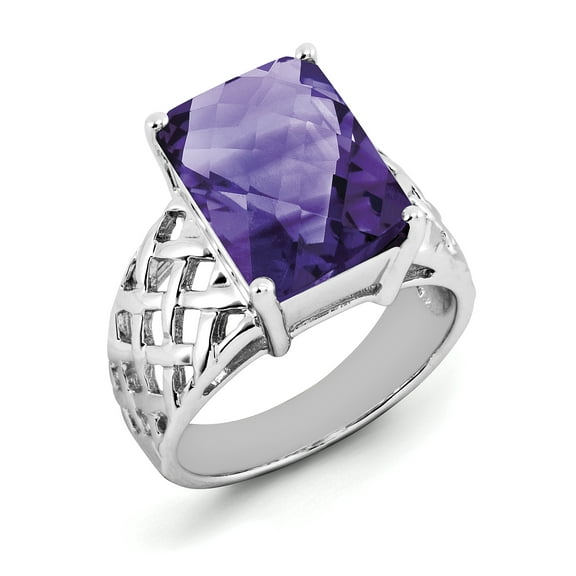 Sterling Silver Amethyst Ring. Gem Wt- 6.75ct
