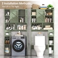 thumbnail image 6 of Walsunny Over the Toilet Storage Cabinets with Doors Side Shelves Toilet Paper Holder Stand Organizer Shelf Rack Space Saver above behind Toilet Freestanding for Bathroom Restroom Laundry Green, 6 of 7