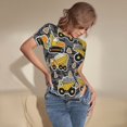 thumbnail image 5 of Daiia Excavator At Work print Women's Crew Neck Short Sleeve Bodysuit Fashion Tops Fit Casual Basic Extender Bodysuit-Medium, 5 of 9