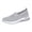 Grey, variant on Women Wide Width Breathable Walking Comfortable Slip on Sneakers Lightweight Sneaker Nurse Shoes Arch Support Sneakers Breathable Soft Running Shoes Anti Skid Sports Diabetic Foam Shoes, Gray
