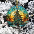 thumbnail image 2 of OAVQHLG3B Christmas Ornament, Stained Glass Christmas Acrylic Round Pendant Christmas Nativity Scene Ornaments Christmas Tree Decoration Birth of Jesus Christian Decor, 2 of 6