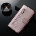 thumbnail image 5 of Wallet Case For Google Pixel 4a 4g,premium Pu Leather Magnetic Closure Card Slots Kickstand Zipper Pocket Soft Tpu Flip Cover - Pink, 5 of 5