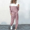 thumbnail image 2 of BLOCLOALO 2 Piece Lounge Set Pullover Crewneck Sweater Women's Outfit Crewneck Pullover Tops and Long Pants Sweatsuits with Sweatpants Long Sleeve Tops Casual Sets Casual Lounge Sets Rose Gold Xxl, 2 of 5