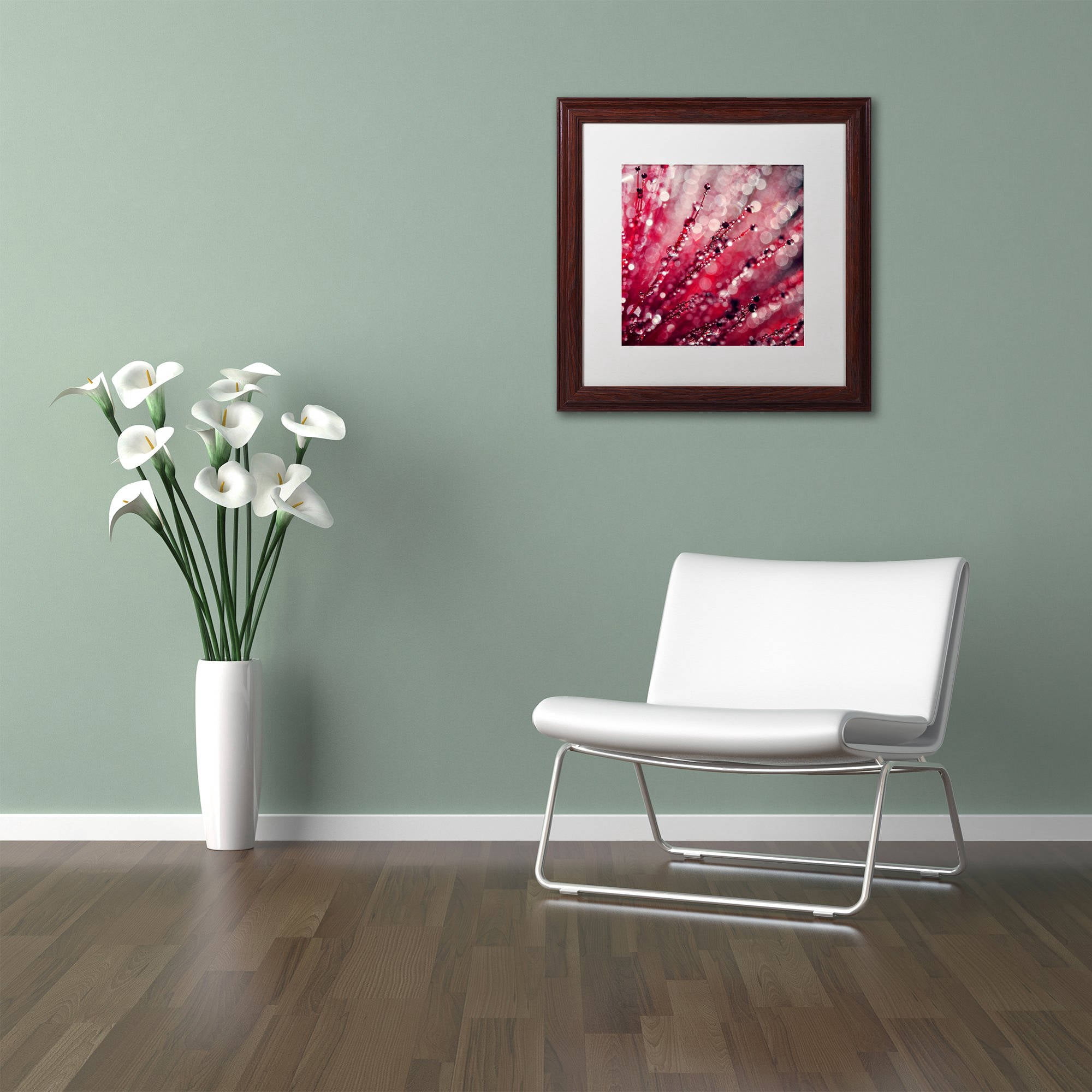 Trademark Fine Art "Red Melody" Canvas Art by Beata Czyzowska Young, White Matte, Wood Frame