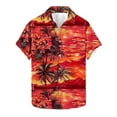 thumbnail image 2 of Cllios Mens Hawaiian Shirt Big and Tall Floral Graphic Holiday Tops Comfy Lapel Collared Short Sleeve T-shirts Oversized Button Down Bowling Shirts S-5XL, 2 of 5