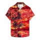 thumbnail image 1 of Camisas Hawaianas de Manga Corta de Algodón de Moda Casual Floral Estampado de la Camisa de Solapa, Poliéster, 1 of 4