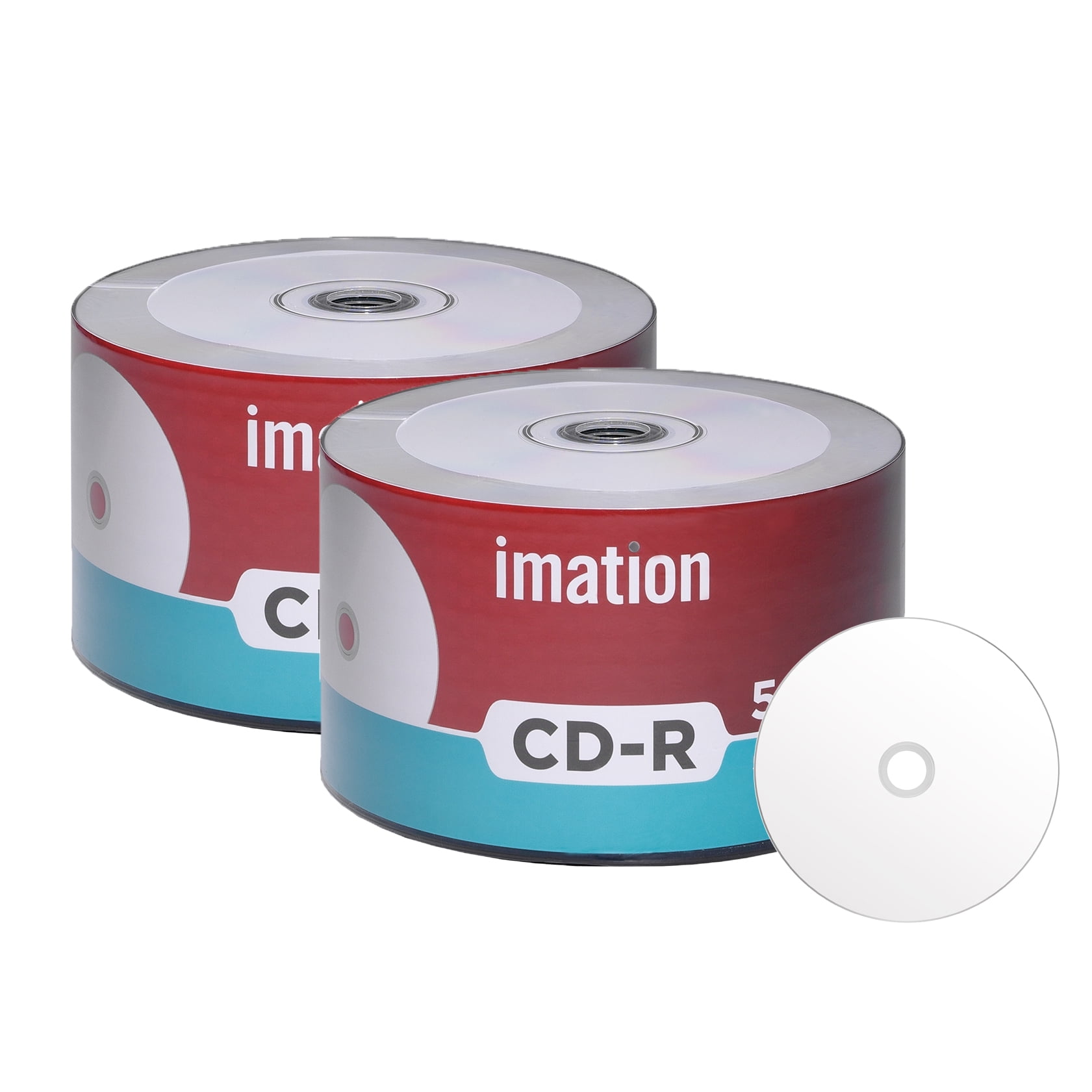 100 Pack Imation CDR 52X 700MB/80Min White Inkjet Hub Printable Blank