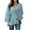 Blue, variant on cfhntfmh Womens Fashion Tops V Neck Long Sleeve Babydoll Blouses Trendy Ruffle Hem Plain Dressy Casual Shirts