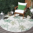 thumbnail image 2 of SAFAVIEH Courtyard Jaden Botanical Indoor/Outdoor Area Rug, Ivory/Green, 6'7" x 6'7" Round, 2 of 11