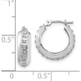 thumbnail image 4 of 14K White Gold Diamond Fascination Round Hinged Hoop Earrings (14 X 5) Made In United States df252, 4 of 5