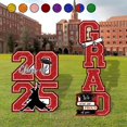 thumbnail image 1 of SHIBA-Graduation Yard Signs Class of 2025 Red and Black Graduation Decorations - 4 PCS Large Size Waterproof Glittering Congrats Grad Lawn Decor with Stakes - High School College Graduation Party Sup, 1 of 4