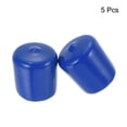 thumbnail image 2 of 5pcs Rubber End Caps 25mm ID Vinyl Round Tube Bolt Cap Cover Screw Thread Protector Blue, 2 of 4
