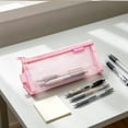 thumbnail image 5 of Mesh Zipper Pen Pouch,Multi-Color Clear Pencil Case,Cosmetic Bag Cute Pencil Case,Portable Office Stationery Pouch for Students Adults Office Classroom,Clear Exam Pencil Pouch,Pencil Pouches Case, 5 of 8