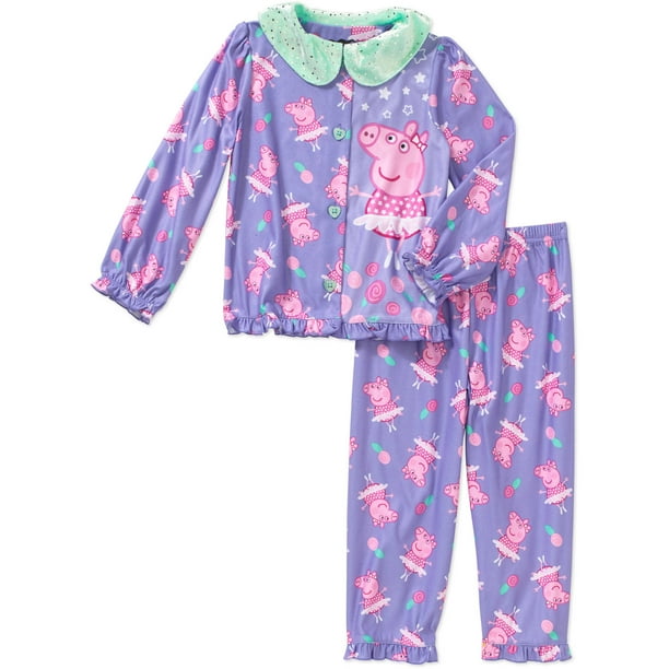 Toddler Girls' Button Down Pajama 2Piece Set
