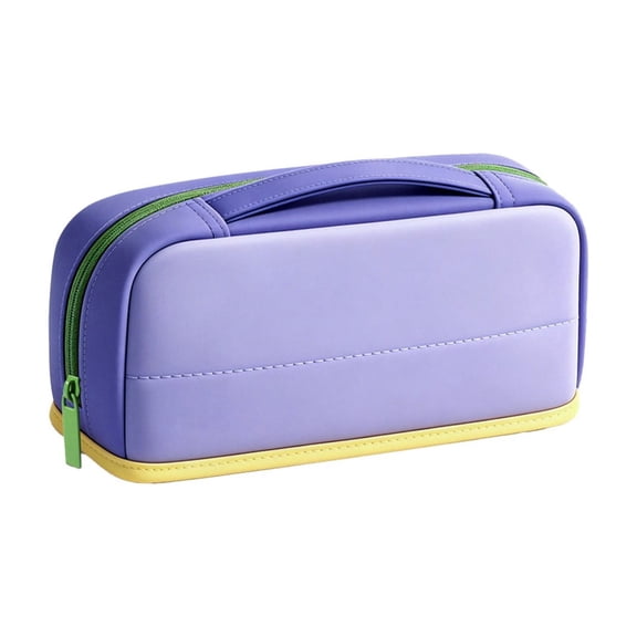 Magnetic Standing Pencil Pouch, Foldable Multi Compartment Stationery Storage Bag with Carry Handle, Large Capacity Pen Organizer Fors Office Writing Tools