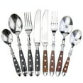 thumbnail image 2 of Classic Elegant Resin Rivets Handle Style Stainless Steel Western Cutlery 4 In 1 Set Delicate Utensils Dinnerware For Home, 2 of 5