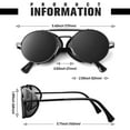 thumbnail image 6 of Sunier Retro Round Polarized Steampunk Sunglasses Men Women Shield Goggles Shades, 6 of 10