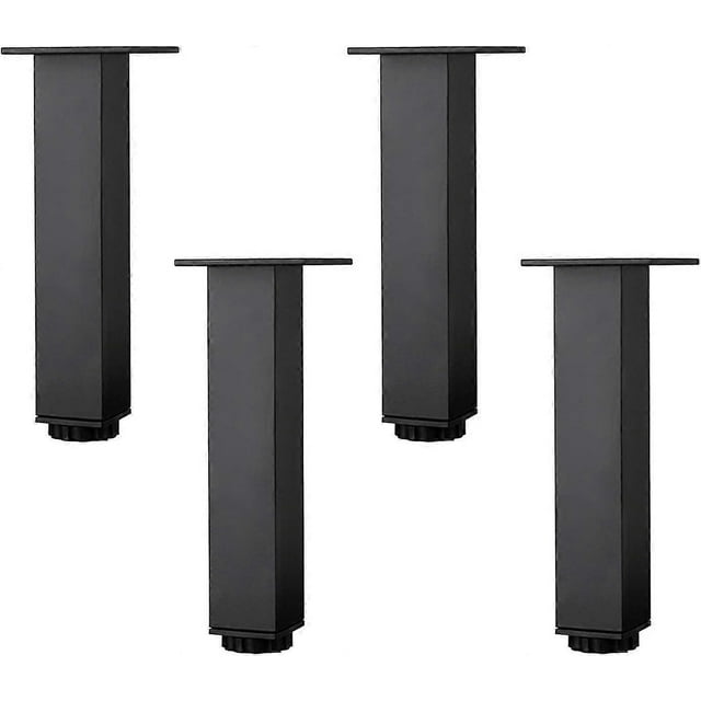 Height Adjustable Aluminum Alloy Furniture Legs, Sofa Coffee Table Legs, Washbasin Bathroom Cabinet Feet,5-40cm, Matt Black, With Screw,4 Pieces (20cm