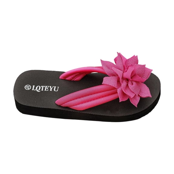 Cxenplz Womens Platform Flip Flops Flower Elastic Strap Thong Sandals Summer Beach Vacation Casual Comfortable Non Slip Shoes