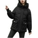 thumbnail image 2 of Parkas de manga larga para mujer, chaqueta de algodón corta, holgada, de gran tamaño, con capucha y gruesa, abrigo de algodón para mujer, 2 of 7