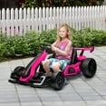 thumbnail image 2 of Aosom 24V Electric Go Kart, Kids Drift Kart with Adjustable Seat, Pink, 2 of 10