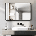 thumbnail image 5 of 32"x22" Aluminum Alloy Wall Mount Rounded Corner Rectangular Mirror,Black, 5 of 5