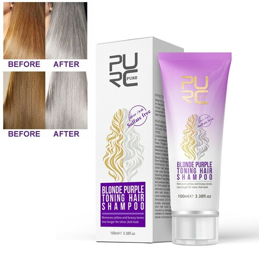 Purple Shampoo Blonde Bleached Removes Yellow and Brassy Tones Hair