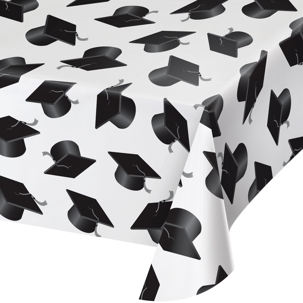 Graduation Cap Plastic Banquet Roll 50'