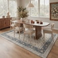 thumbnail image 4 of KUETH 6X9 Machine Washable Area Rug, Low Pile Non-Slip Backing Carpet for Living Room and Bedroom, Pet-Friendly Vintage Floral Medallion Rug, Blue, 4 of 8