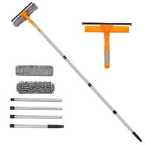 Lumikrypt Window Squeegee Cleaner, 2 in 1 Shower Squeegee with Extension Pole, 67" Window Cleaning Tool with Adjustable Bendable Head, Glass Cleaning Tools for Indoor/Outdoor High Window