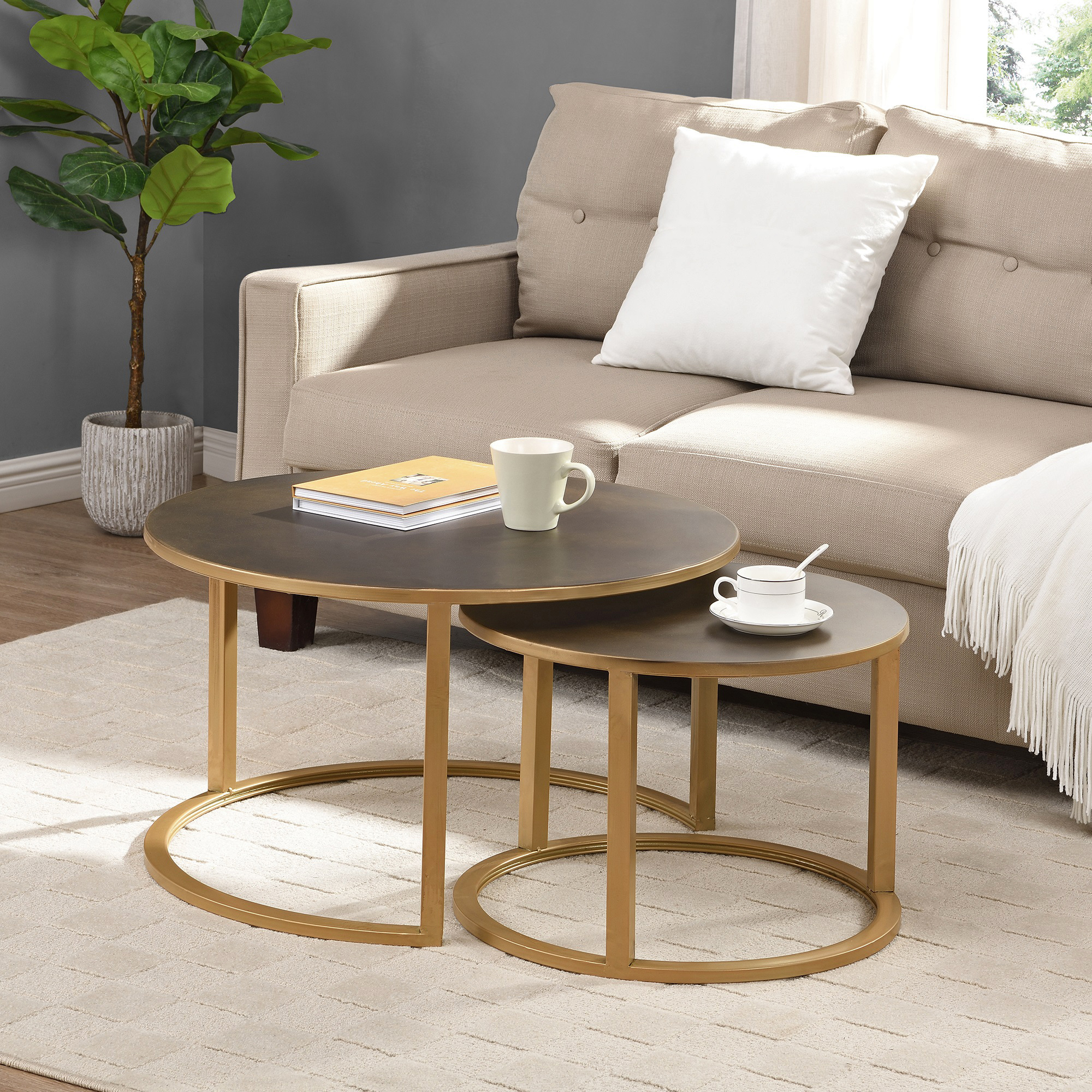 FirsTime & Co.® Gold Hayes Nesting Coffee Table 2Piece Set