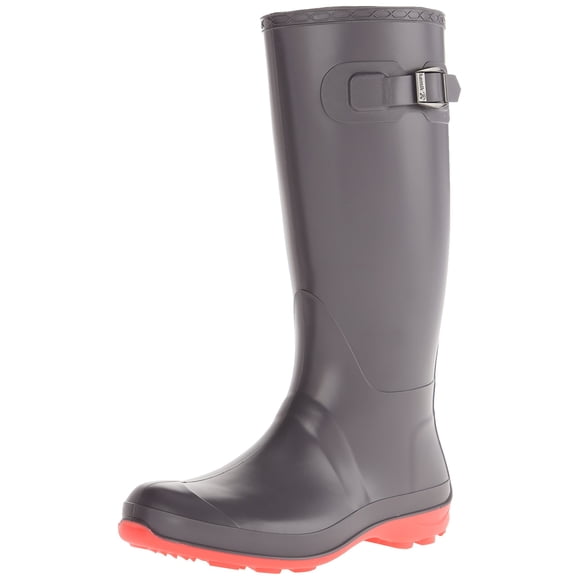 Kamik Women's Olivia Rain Boot, Charcoal W PINK BOTTOM, 11 M US