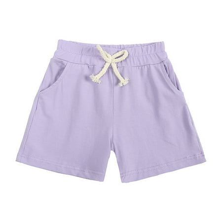 

B91xZ Toddler Shorts Boys Kids Unisex Toddlers And Babies Cotton Pull On Shorts Breathable Cotton Baby Boys Girls Shorts Purple Sizes 6-12 Months