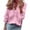 Pink, variant on TKLPEHG Blouses for Women Dressy Casual Plus Size Button Ruffle Shirts Solid Color Loose Fit Long Sleeve Top Comfy Regular V-Neck Office (White,XL)