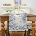 thumbnail image 2 of YIBAGA Spring Table Runner, Blue Leaves Birds Home Spring Dining Table Decor, 13x72 inch, Polyester, 2 of 6
