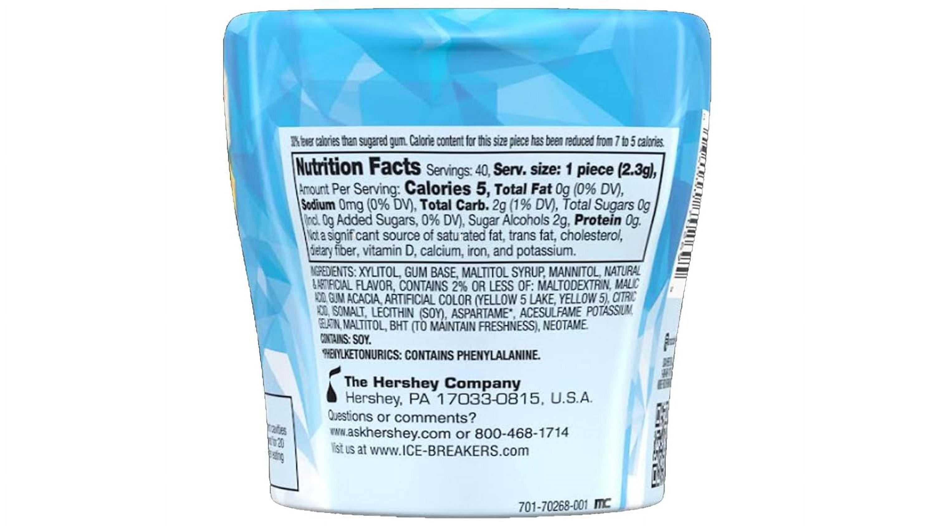 Ice Cubes Pina Colada Sugar Free Chewing Gum Bottles, 3.24 Oz (6 Count, 40 Pieces)