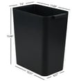 3Pack Plastic Wastebasket, 16 L Kitchen Office Trash Can, Black