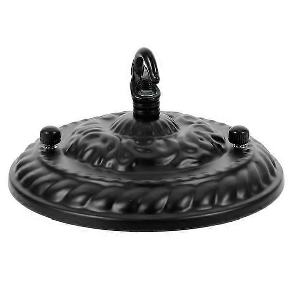 Black Decor Ceiling Cover Plate Chandelier Plate Hook Ceiling Light Canopy Hook Embossed Pattern Pendant Lighting Accessories