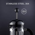 thumbnail image 2 of LEEYNEER French Press Coffee Maker(12 Oz) Press System Heat Thickened Borosilicate Glass  Easy Clean, 2 of 5