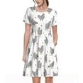 thumbnail image 1 of Gaeub Robes pour Femmes Imprimé Poulet Amusant, Tunique Décontractée à Manches Courtes, Robe Midi d'Été pour Femmes, Robe à Manches Courtes pour Femmes, 1 of 6