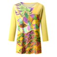 thumbnail image 4 of PMUYBHF T-Shirt Imprimé Joyeuses Fêtes Manches 3/4 Col Rond Blouse 3210 L, 4 of 5